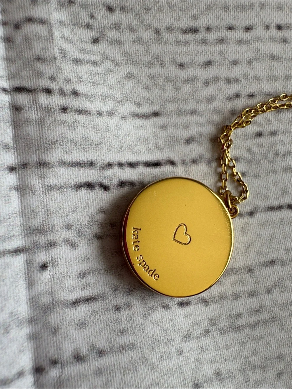 Kate Spade ♠️ Gold plated  'Love' Pendant Necklace with Mother-of-Pearl Inlay